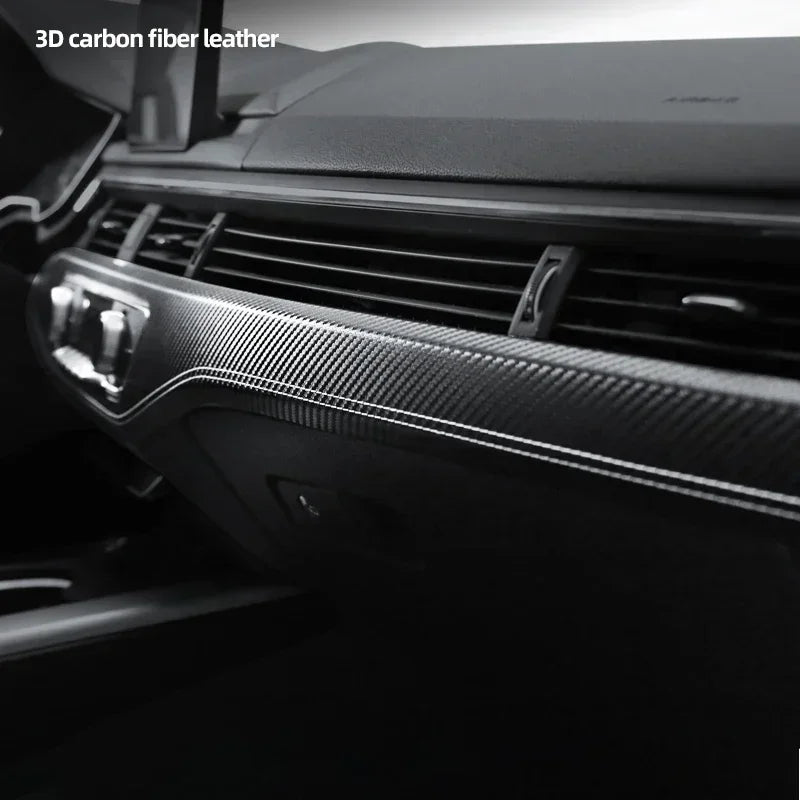 For Audi A4 B9 A5 2017-2024 Dashboard Panel Instrument Trim Strip Sticker Car Interior Make of Alcantara Tuning Accessories
