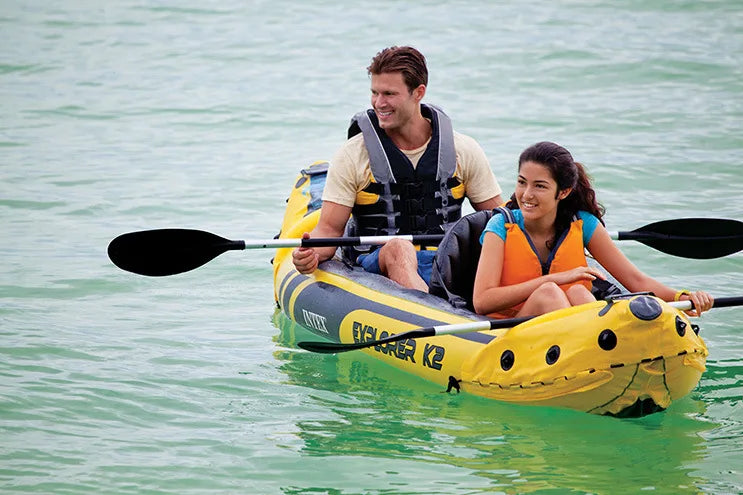 Double Kayaker INTEX 68307 Inflatable Dinghy Rafting Double Assault Boat Rafting Kayaker With Seat Outdoor Fishing Boat