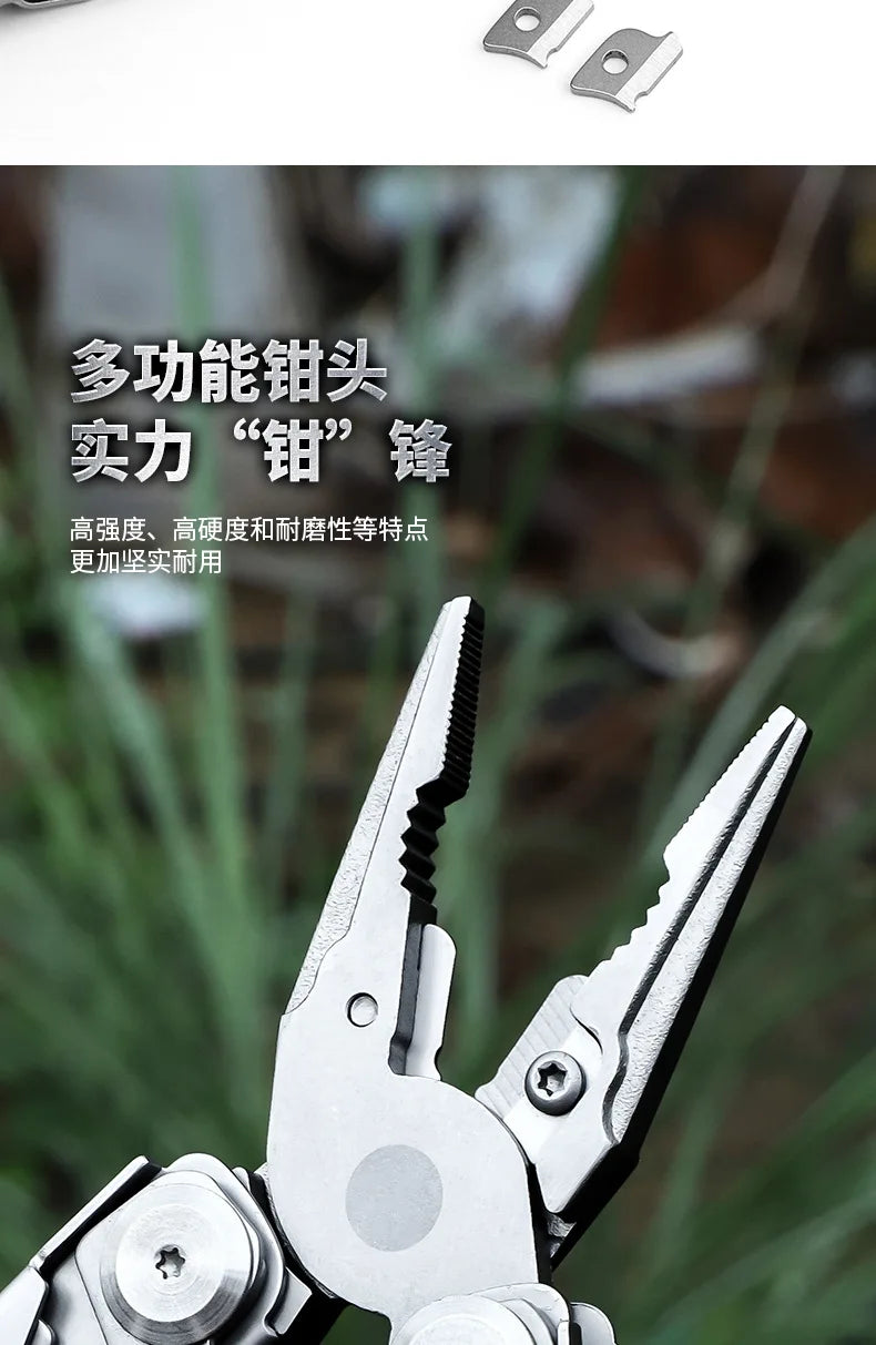 Multifunctional Folding Pliers Stainless Steel Knife Screwdriver Cutter for Outdoor Survival Camping Hunting Hiking