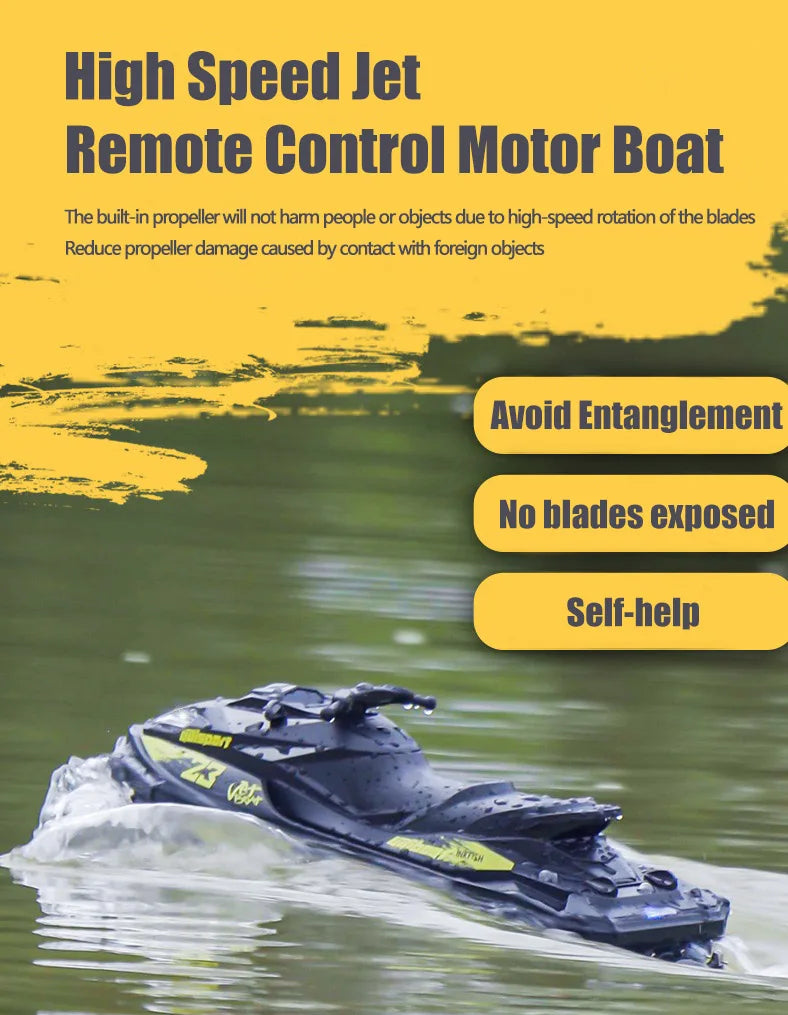 UDI023 RC Speedboat 2.4G Jet Spray RC Boat Remote Control Ship Waterproof Self-Righting LED Lights RTR High-Speed Models Toys