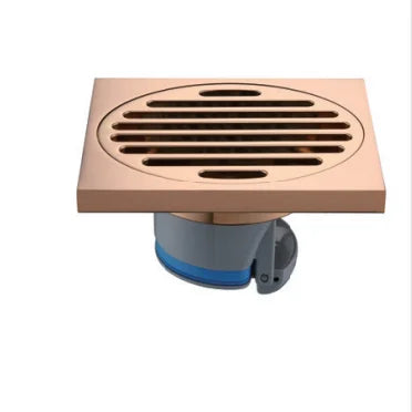 Drain de sol invisible en cuivre or rose multicolore, laiton anti-odeurs, incrusté de briques, pour douche de salle de bain, long dispositif anti-odeurs dissimulé