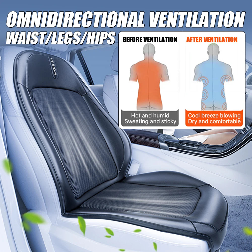Car Seat Cooler Pad 16-Fan Car Seat Cooling Cushion with Massage 12V Ventilated Car Seat Pad Universal Anti-Slip Car Seat Cover