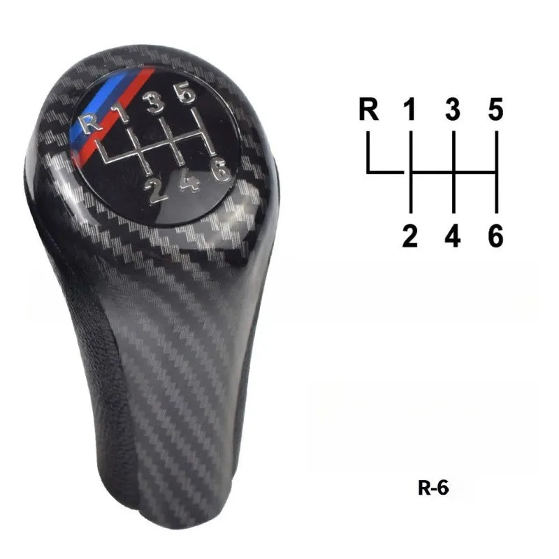 For BMW 1 3 5 6 Series M3 M4 M5 X5 X6 E30 E32 E34 E36 E38 E39 E46 E53 E60 E83 E84 E87 E90 E91 E92 Carbon Leather Gear Shift Knob