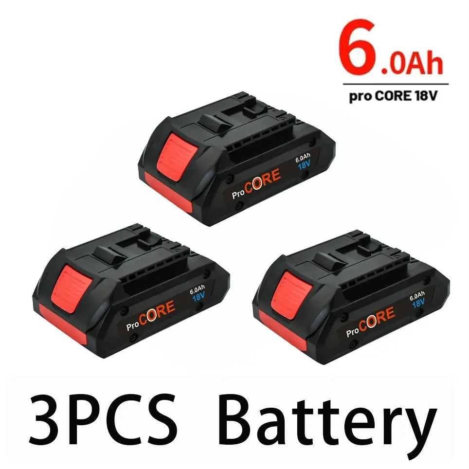 Batterie Li-ion ProCORE 18V 6.0Ah Cellules 21700 Batterie de remplacement compatible avec les batteries d'outils électriques professionnels BOSCH BAT609 BAT618, protection contre les surcharges BMS incluse