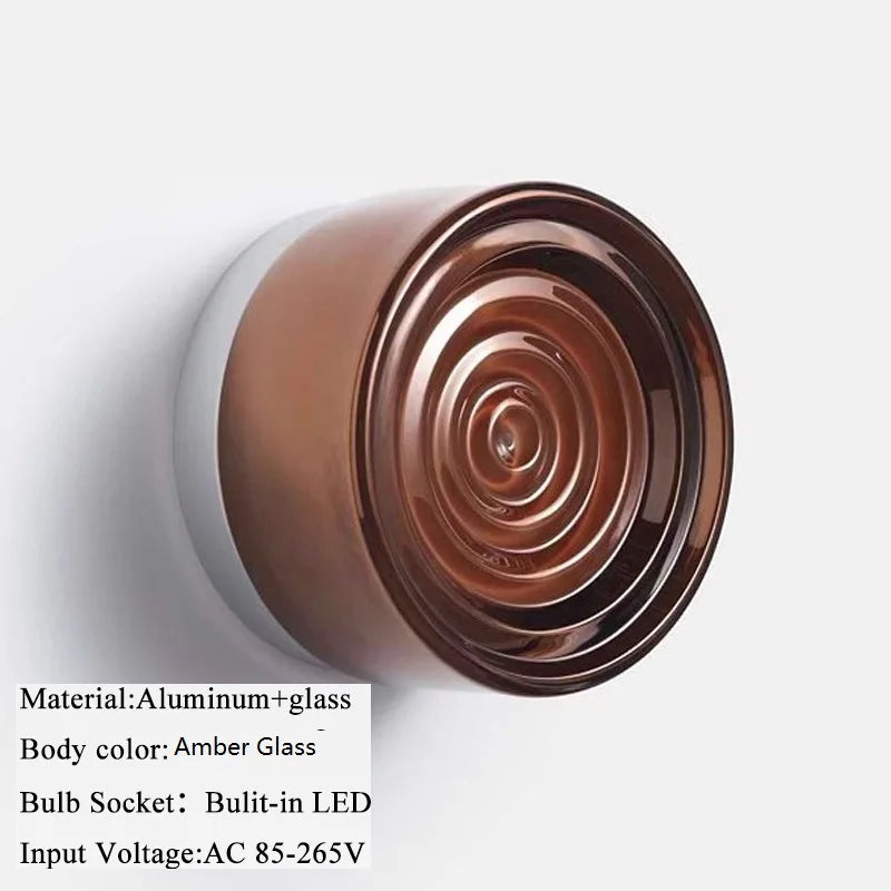 IWHD Round Glass LED Wall Lamp Sconce 4 Colors Bedroom Living Room Waterproof Stair Bathroom Mirror Light Modern Wandlamp