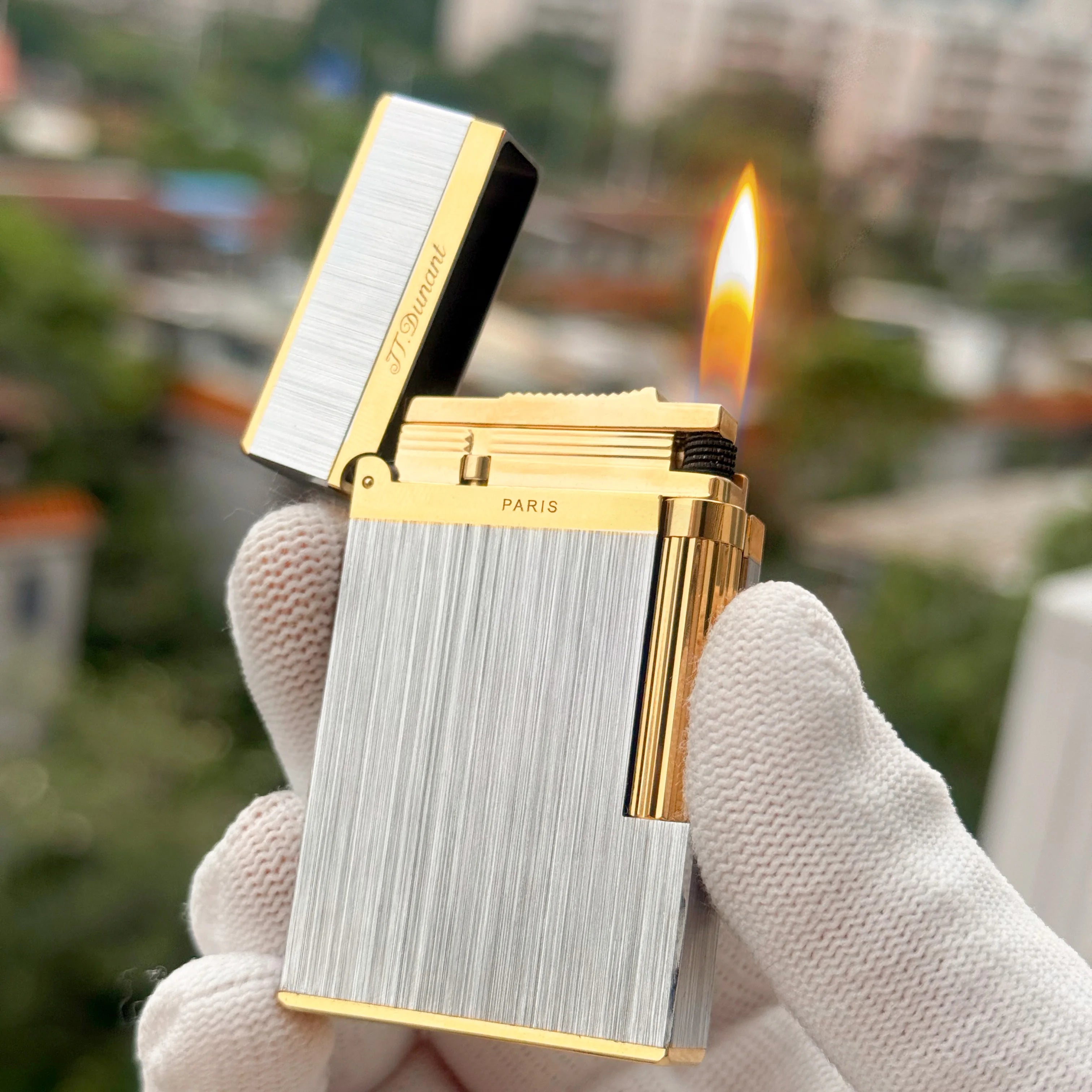 Vintage Brass Lighter with Crisp Ping Sound, Engravable, Perfect Gift for Men, Birthday & Anniversary