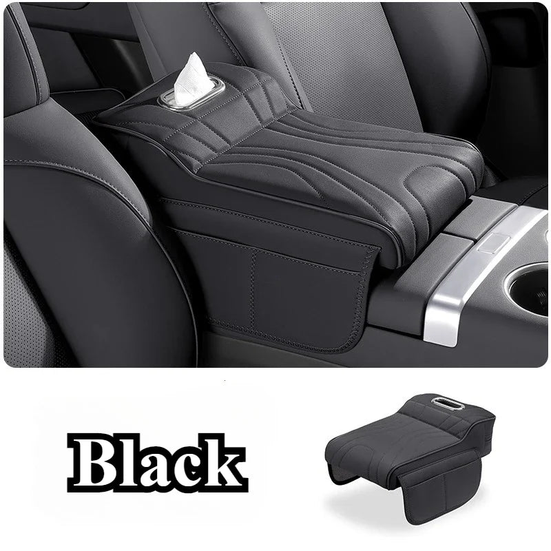 For jaecoo j7 JETOUR T2 Haval H9 2rd 2024 2025 Car Armrest Box Height Increase Pad with Storage Bag Car Leather Protective Cover