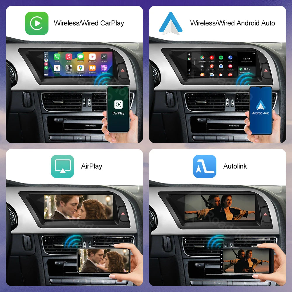 Linux 8.9/12.3inch Car Multimedia Touch Screen For Audi A5 2008-2016 with Wireless CarPlay Android Auto Airplay Function