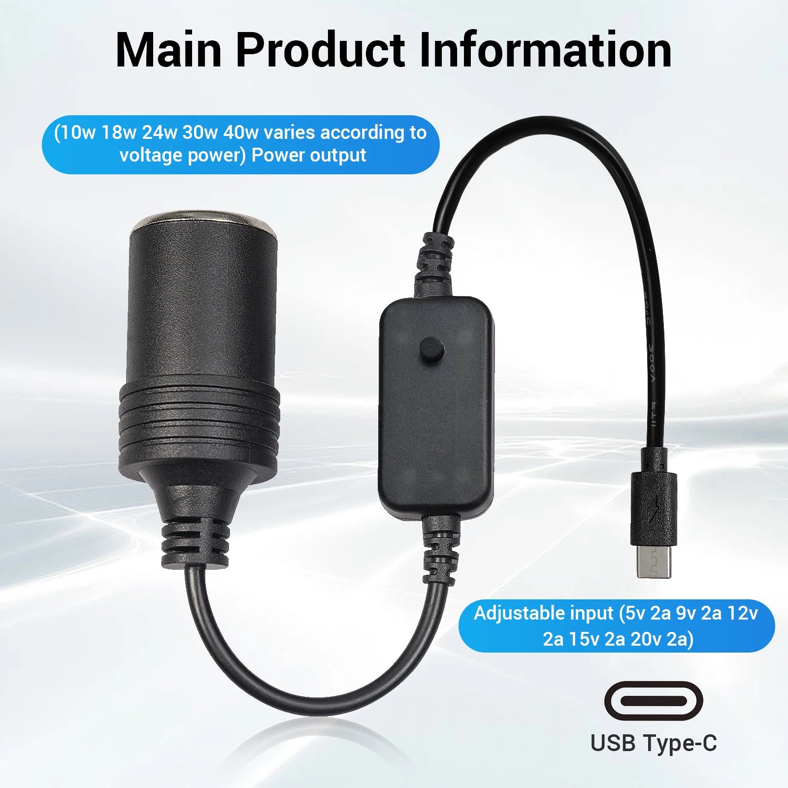 1pc 5V 2A USB To 12V Cigarette Lighter Socket USB Male to Female Cigarette Lighter Adapter Converter Car Electronics Accessories