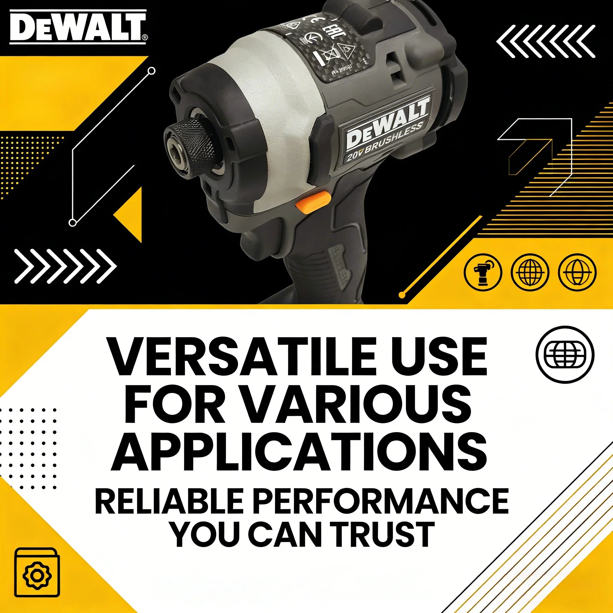 DeWalt DCF85M Brushless Lithium Impact Driver: Multi-Functional Electric Screwdriver & Variable Speed Woodworking Drill