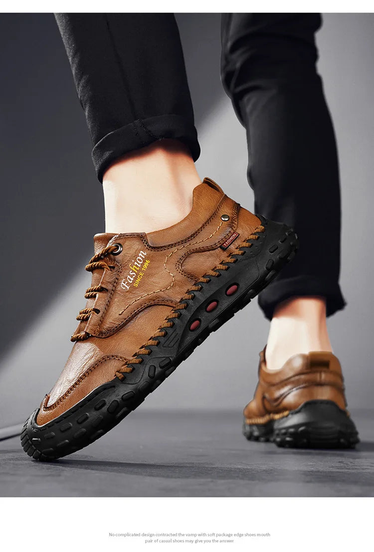 New Genuine Leather Mens Casual Shoes Fashion Lace Up Business Oxford Shoes for Men Outdoor Walking Sport Shoes Tennis Masculino