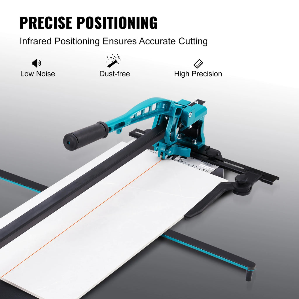 SucceBuy Manual Tile Cutter Laser Positioning Single Rails W/ Supporting Feet Professional Push Knife for Cutting Ceramic