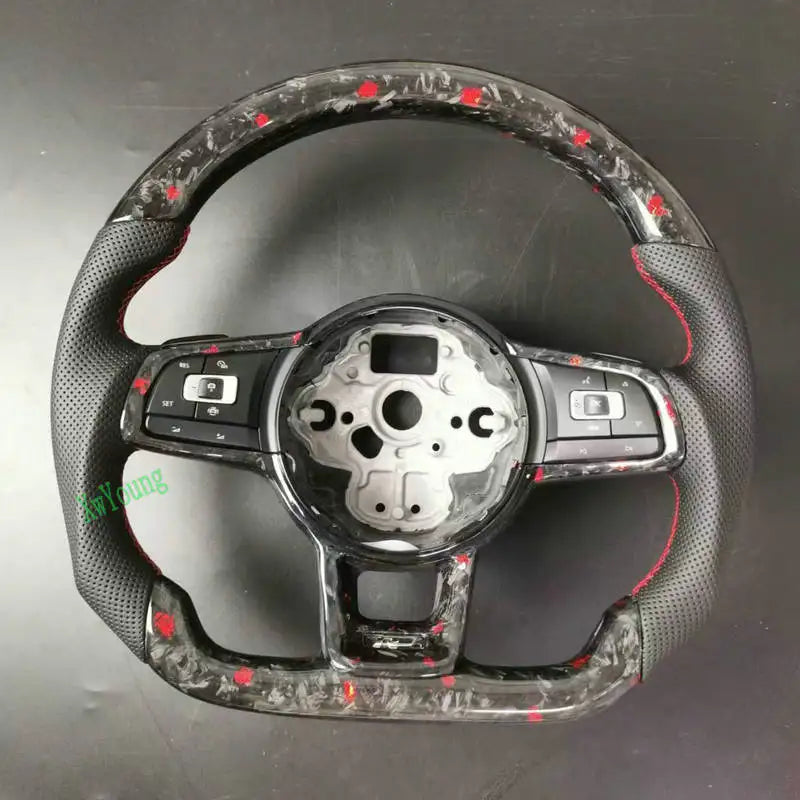 100% Real Carbon Fiber Steering Wheel For VW Volkswagen Golf 7 Rline GTI GTS GTD GTE Polo GTI Scirocco T-ROC Tiguan
