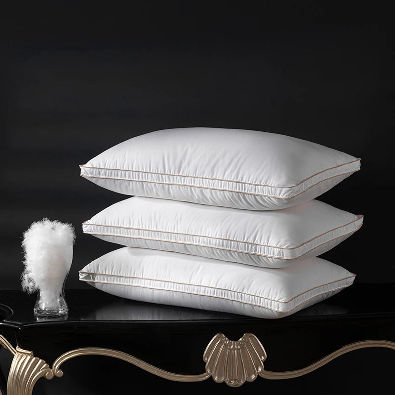 Feather Down Pillow 95% Goose Down 28x20 Inch 1200TC Pima Cotton Silent Sleep