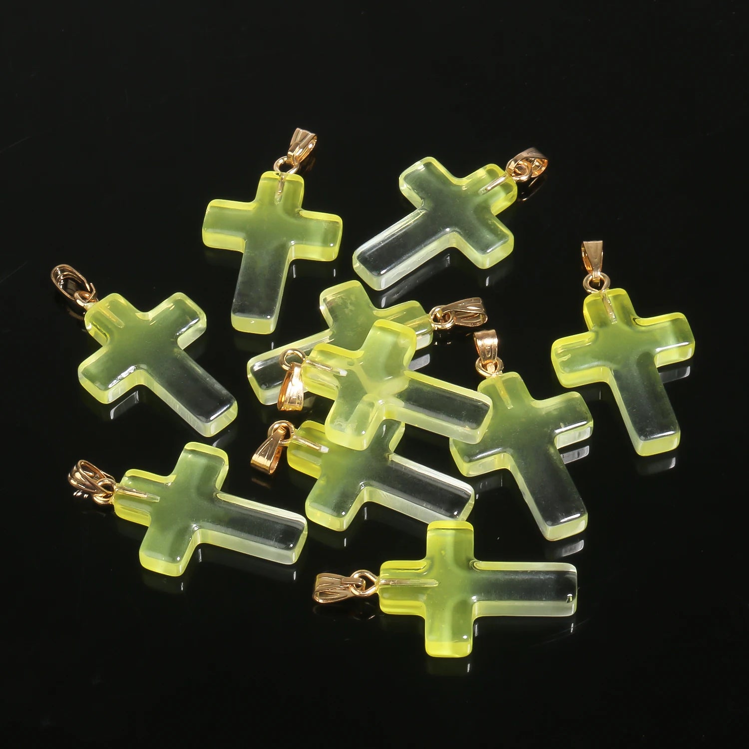 10pcs/lot 18x25mm Cross Lampwork Necklace Bracelet Czech Glass Charms Pendants for Jewelry Making Diy Bracelet Accessories