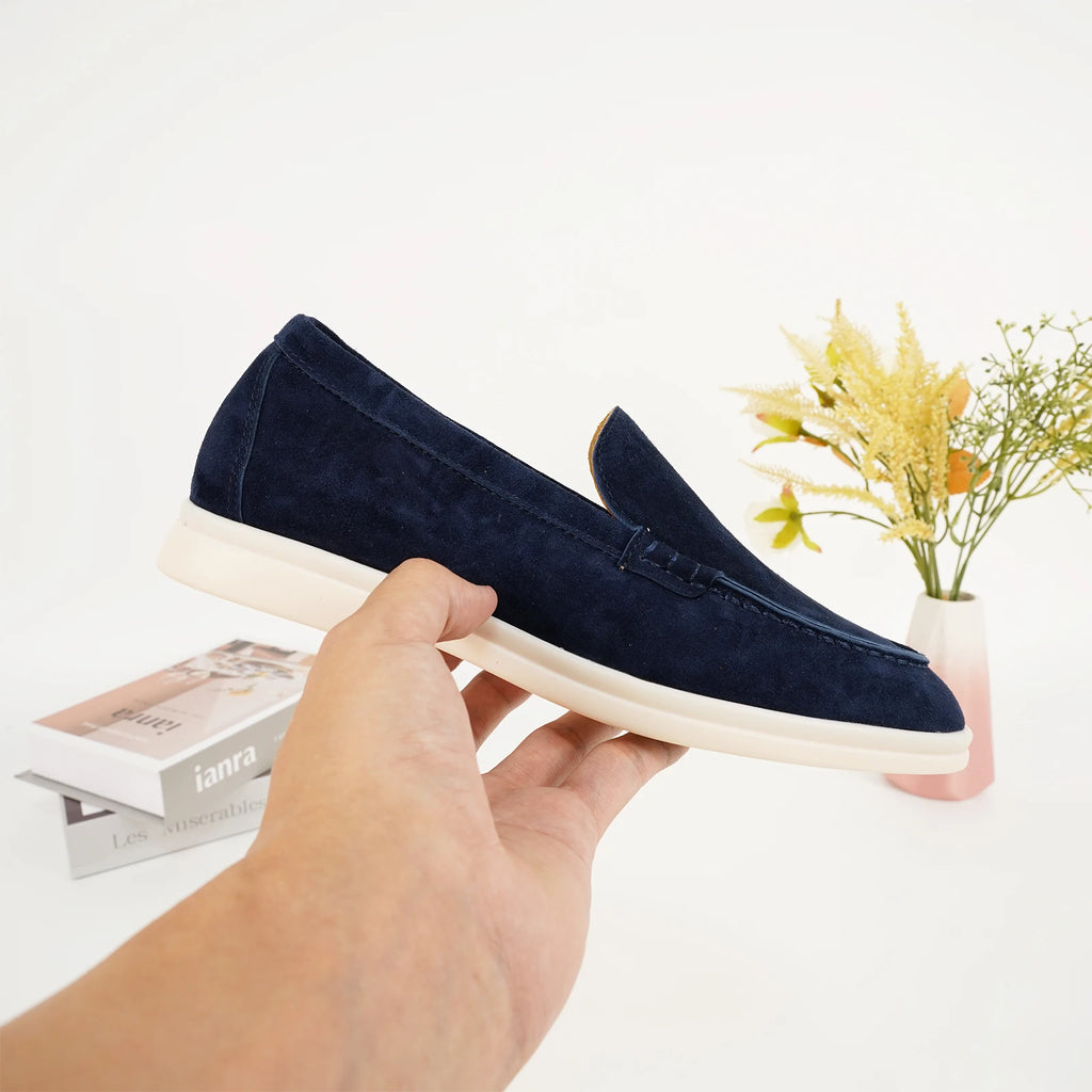 Spring and Autumn Hot Women's Le Fu Shoes Classic Round Head Shallow Mouth Genuine Leather Women's Shoes Retro Daily Shoes