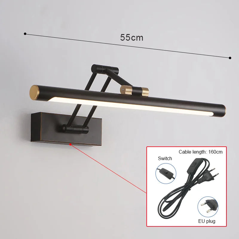 Mirror Light LED Wall Lamp Modern Bathroom Wall Light 43cm 58cm AC85 - 265V Indoor Lighting Bedroom Wall Sconces Light Fixtures