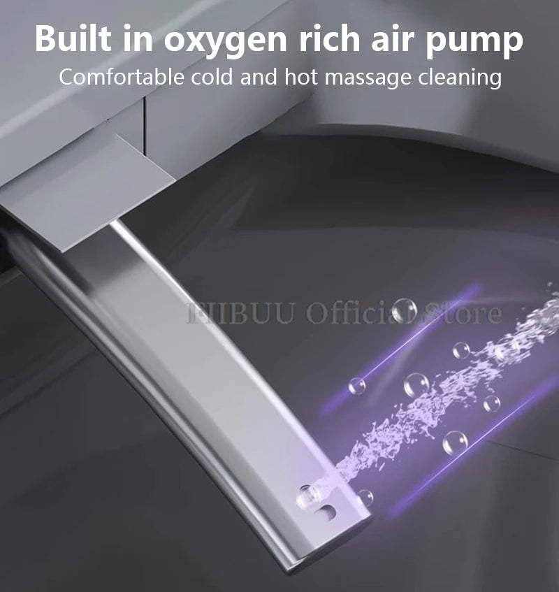 One Piece Elongated Smart Toilet Bidet Built-in Water Tank No Water Pressure Limit Display Screen AutoOpen AutoFlush Heated Seat
