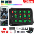 Universal 12/8 Gang Switch Panel RGB Led Work Light DIY Bar Switches Box Controller for Universal Cars Truck Boat UTV 4X4 4WD