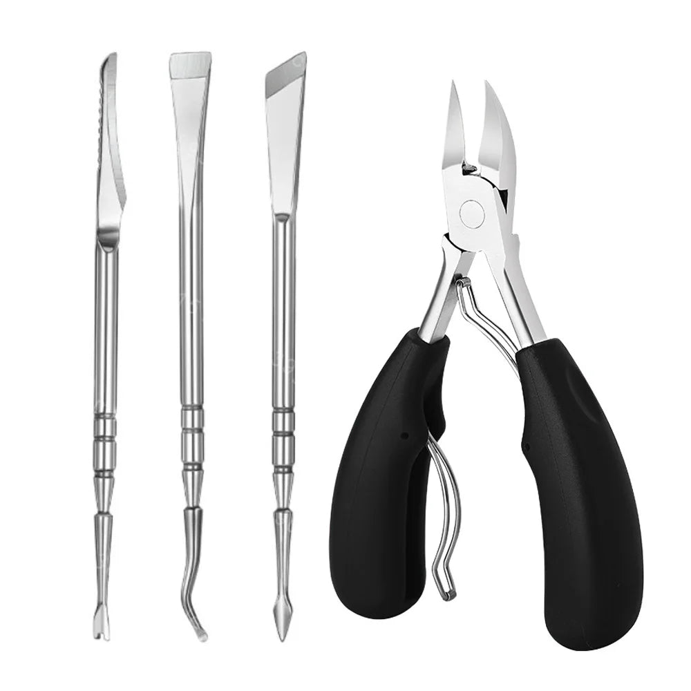 1/3/4pcs Professional Stainless Steel Double-Ended Foot Scraper Toe Nail Care Hook Ingrown Double-Ended Foot Scraper