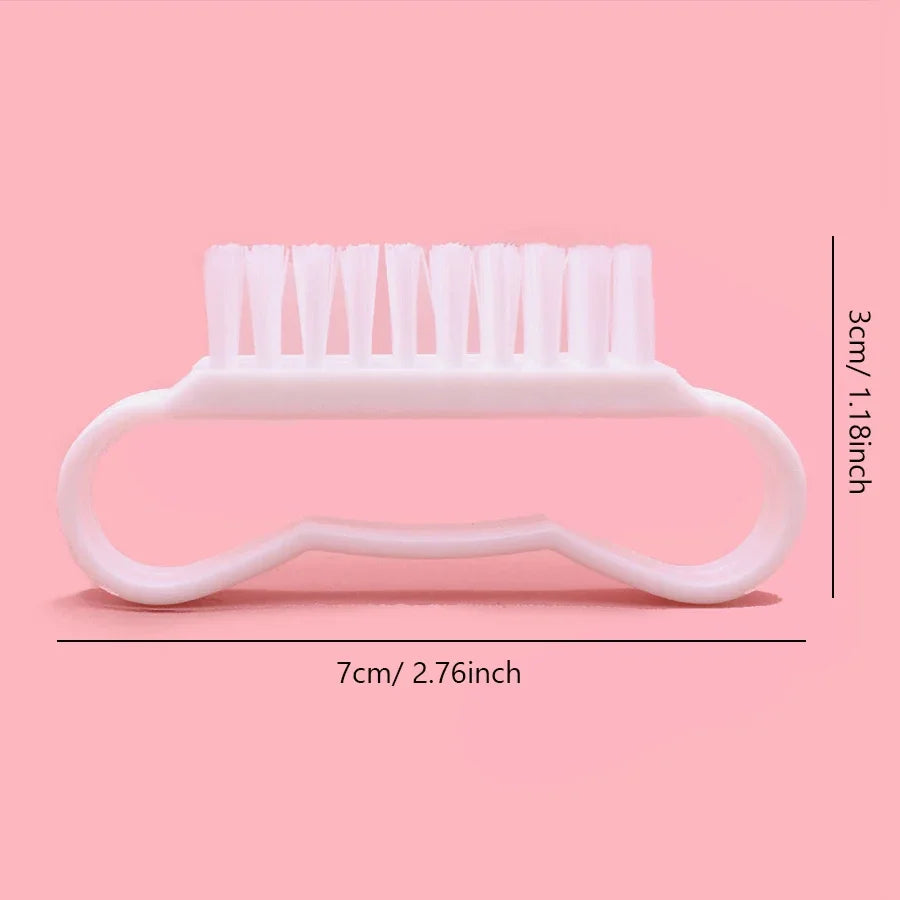 5Pcs Plastic Nail Brushes Hand Scrubbing Cleaning Brush Dust Cleaner Nail Art Manicure Soft Remover Tools