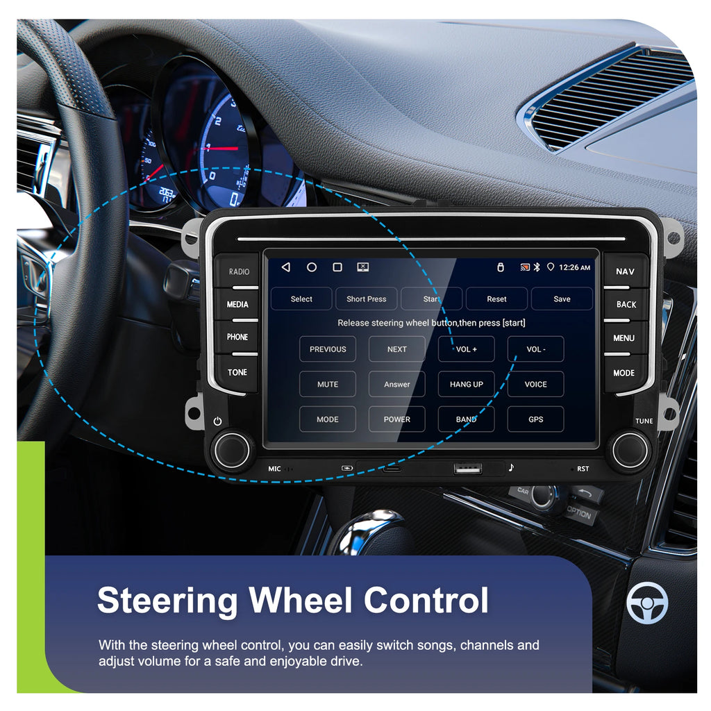 Podofo 7 "9" CarPlay Android Car Radio For Volkswagen VW Golf Passat JETTA Skoda SEAT Car Intelligent System 2din GPS Car Radio