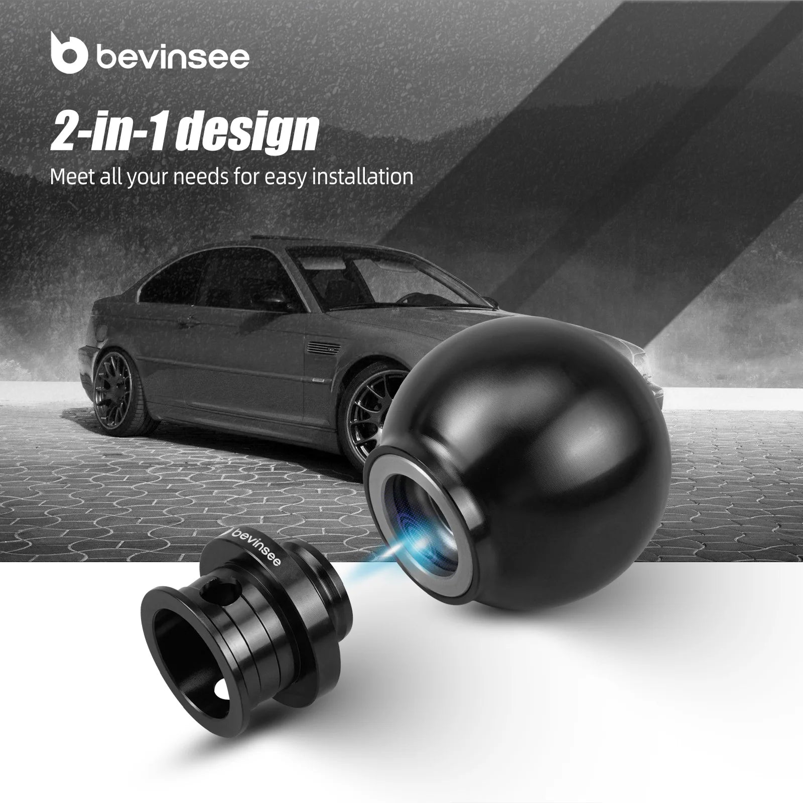 Pommeau de levier de vitesses BEVINSEE discret pour Honda Civic/Civic Si/Type R/Accord/CR-V/Fit/CRZ/Element pour Acura RSX TSX MT