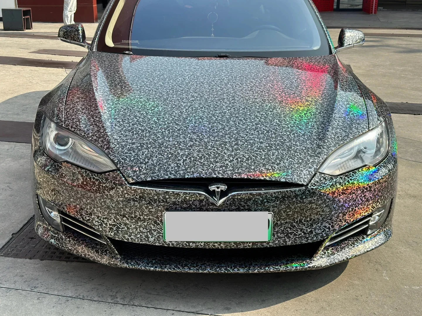 Glossy Laser Forged Carbon Fiber Vinyl Wrap Self Adhesive Car Sticker Waterproof Auto Glossy Vinyl Carbon Film for Car Decal