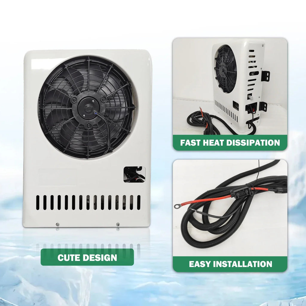 Treeligo 2025 10500BTU 12V Car Cooling Air Conditioner New Electric Car Split AC Unit For RV Truck Tractor Camper Van Motorhome