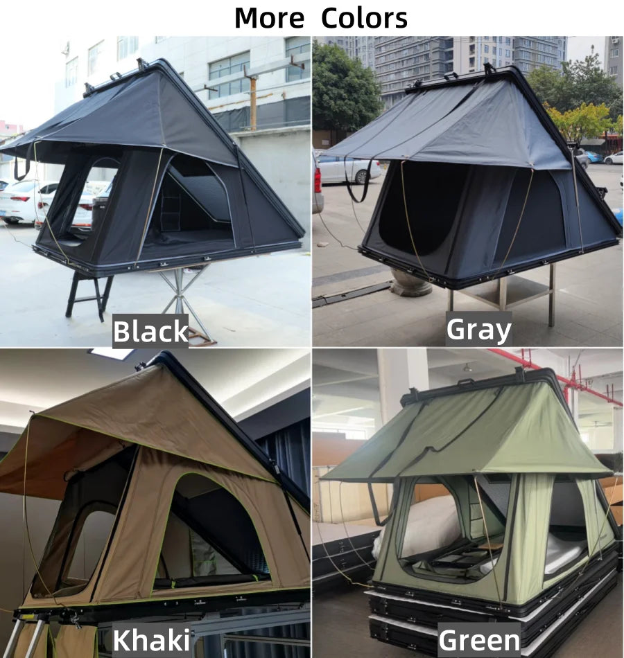 4x4x270cm Hard Shell Roof Top Tent, Waterproof Aluminum Rooftop Tent for Outdoor Camping
