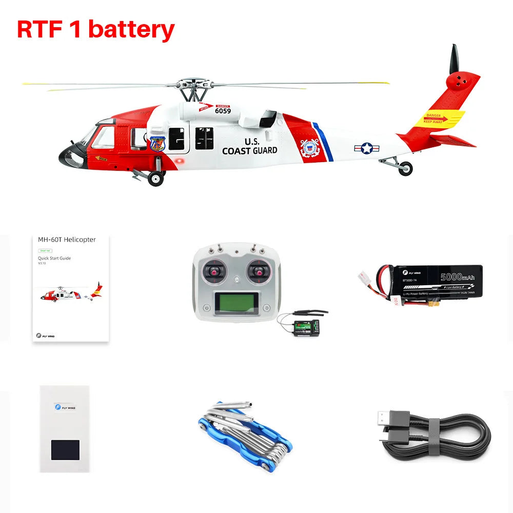 FLYWING MH-60T Jayhawk Scale Helicopter 470 Class LED Light ACE Controller MH60T rc Helicopter MH60 helicopter with GPS ATT mode