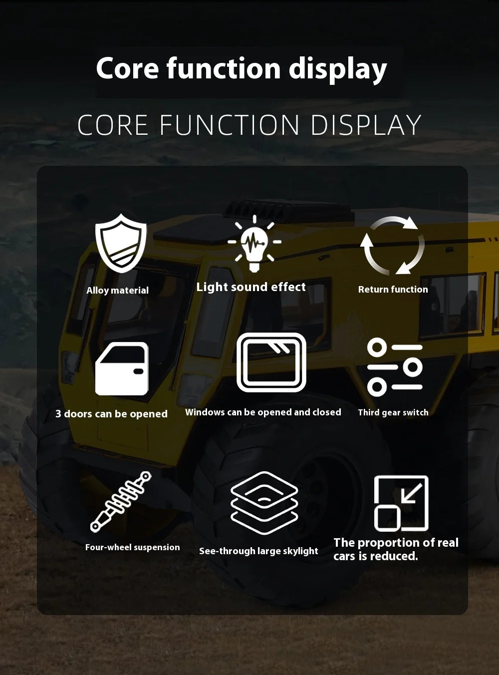 1:24 Scale Sherp ATV Model Car with LED Lights - Realistic Detail for Kids' Adventure Play - Cross-Country Fun, Toy Vehicle