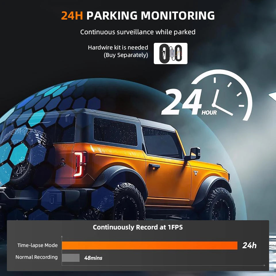 Enregistreur de conduite de rétroviseur 4K Vision nocturne HD Enregistrement en boucle Caméra de tableau de bord Caméra arrière en option Image de recul DVR de voiture