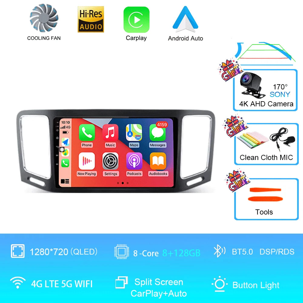 Car Radio Android Auto Stereo For Volkswagen VW Sharan SEAT Alhambra 7N 2010-2022 Multimedia Player GPS Carplay 4G BT Wifi Video