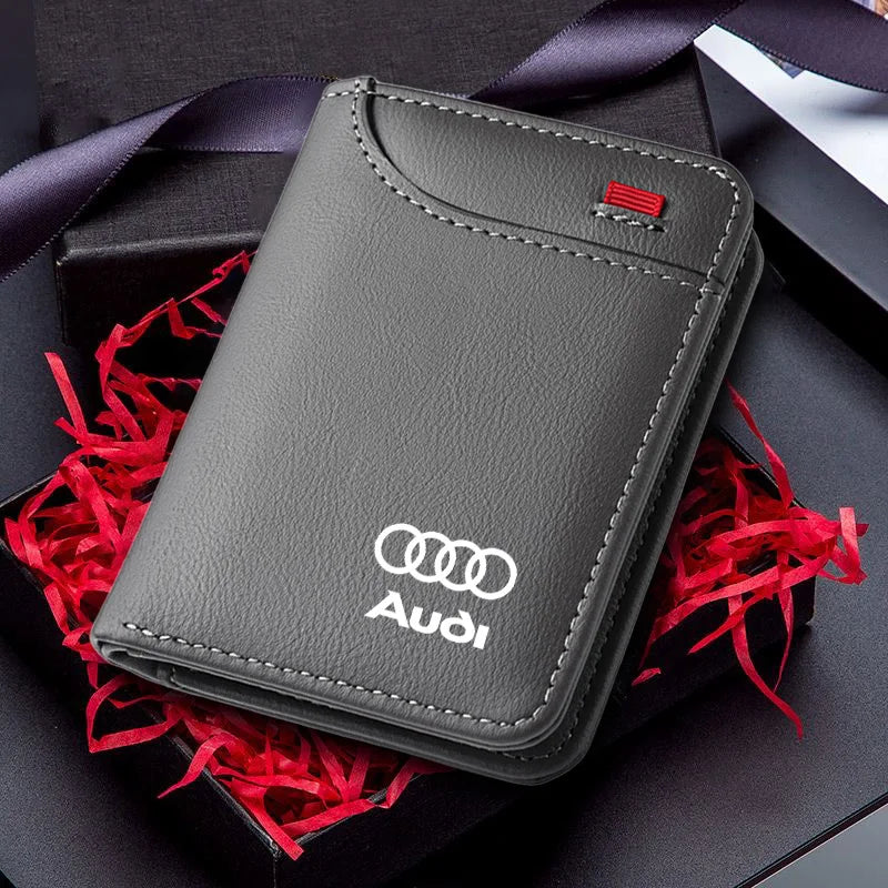 Car Driver License Purse Credit Card Holder Case Leather Wallet For Audi SLINE A3 A4 A6 RS3 RS7 RSQ8 S3 RS6 A5 Q8 A1 Q7 Q3 Q5 TT
