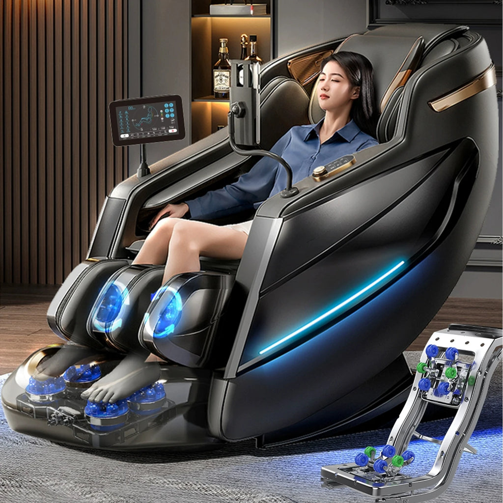 2026 MAX6D Dual-Core Jade Massage Chair with Calf Massage, 152cm Dual SL Track, AI Voice Control, Zero Gravity Mode