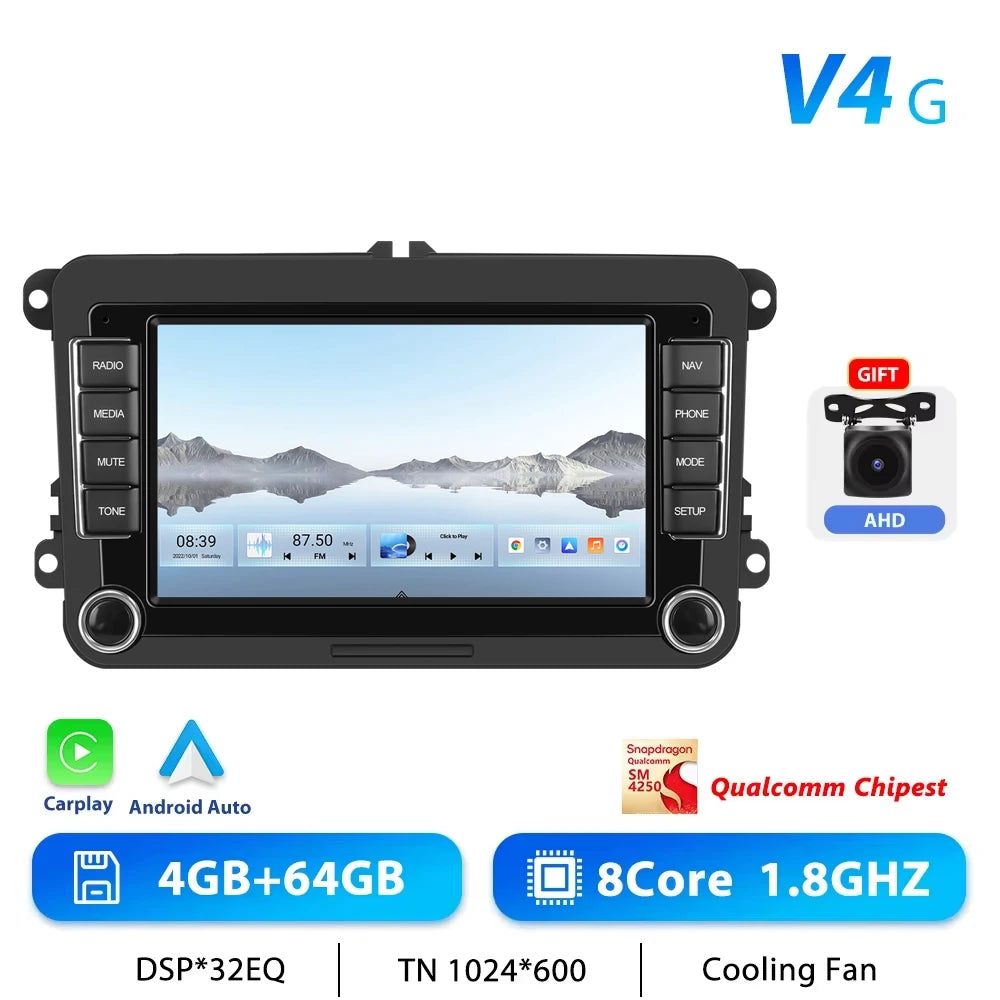 Podofo 7 "9" CarPlay Android Car Radio For Volkswagen VW Golf Passat JETTA Skoda SEAT Car Intelligent System 2din GPS Car Radio