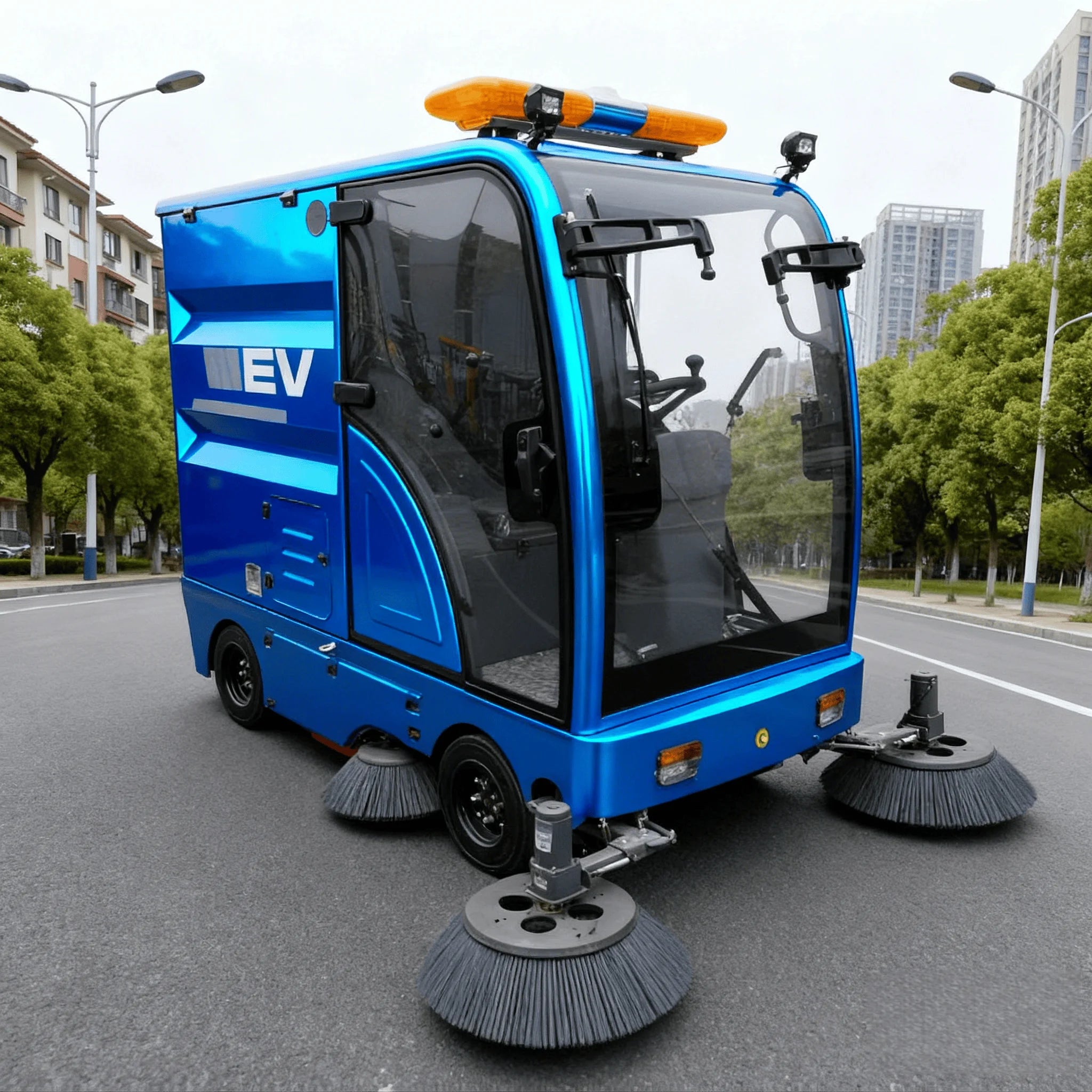 Electric Ride-On Road Sweeper Truck C0nTour DEY X5 3000W Self-Propelled New Vacuum Municipal Commercial Use