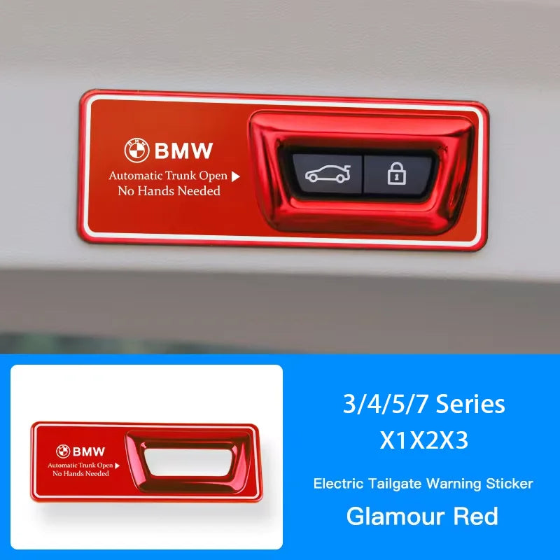 BMW Car Trunk Warning Sticker Electric Tailgate Lifting Cover For BMW M E46 E90 E60 F30 F10 E39 E36 F20 G30 G20 E87 E92 E91 E30