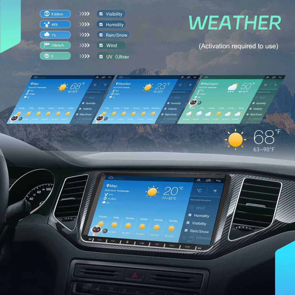 Podofo 7 "9" CarPlay Android Car Radio For Volkswagen VW Golf Passat JETTA Skoda SEAT Car Intelligent System 2din GPS Car Radio