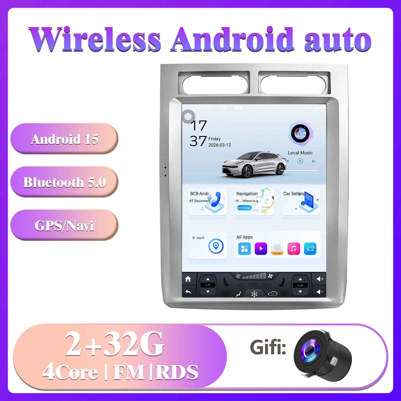 For Ford Expedition 2007-2013 12.1Inch Car Stereo Wireless CarPlay Android Auto Built In GPS Navigation Bluetooth 4G WiFi Mirror