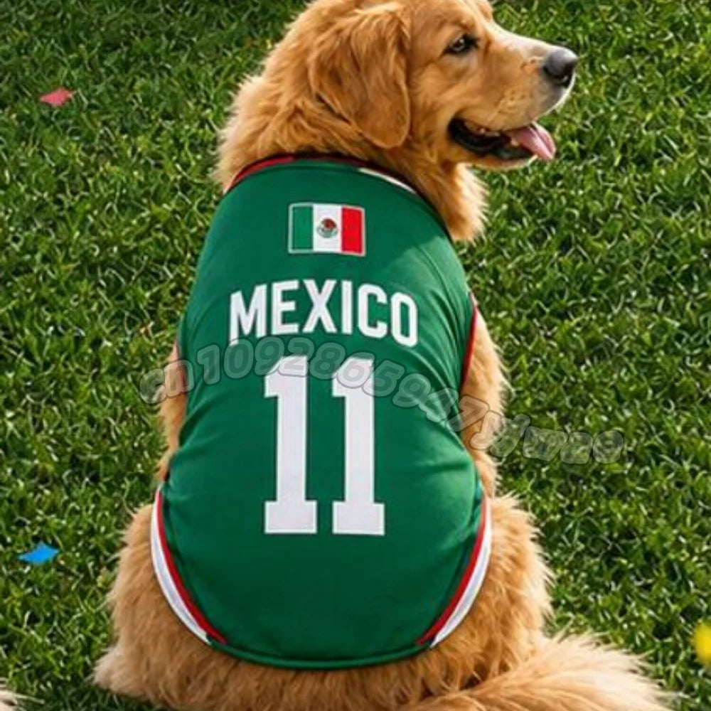 Summer Dog vest Belgium CANADA Germany print Basketball Clothes Puppy T-Shirt Summer Pet Cat Shirts For  soccer fans  Dogs vest