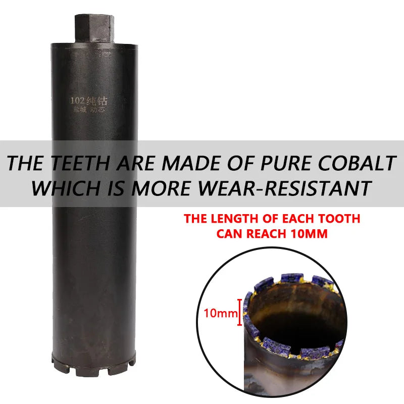 LAANCI laser weld Diamond Core Drill Bit for Reinforced Concrete – Diameter 25-254mm,400mm Total Length M22 Threaded Connection