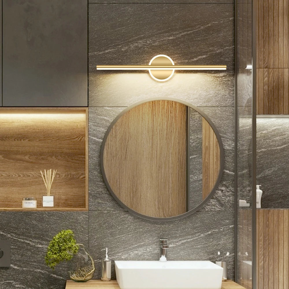 Modern LED Wall Lamp Minimalist Lines Texture Metallic Black Gold For Bedroom Vanity Lighting Bathroom Mirrors Hallways Entryway