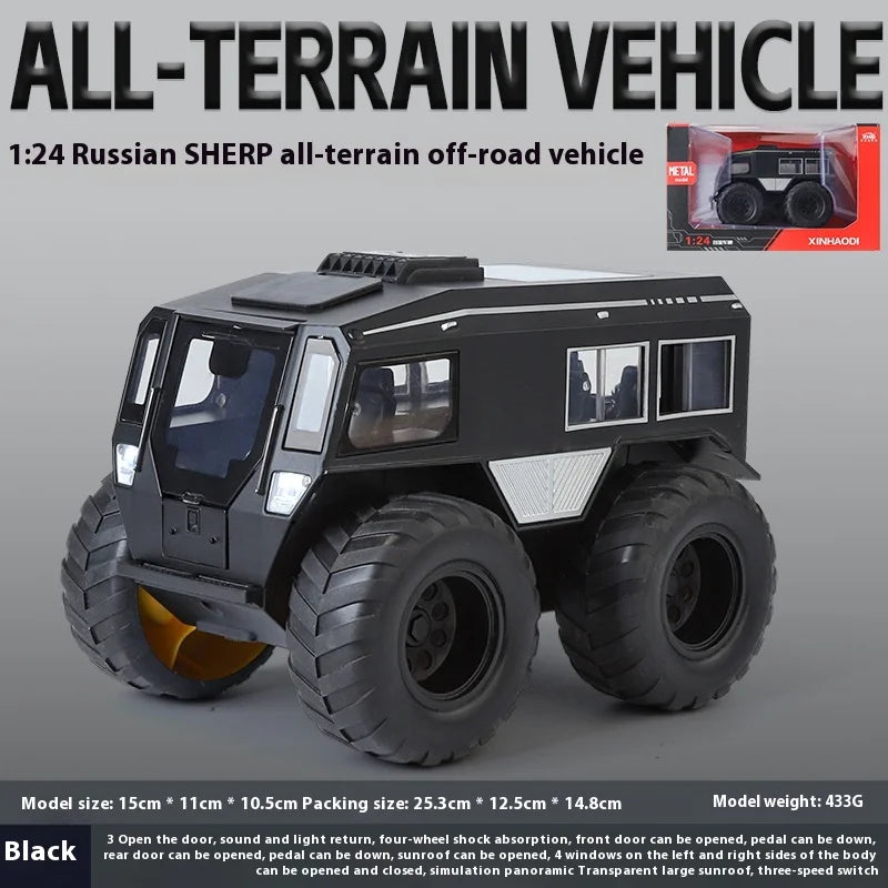 1:24 Scale Sherp ATV Model Car with LED Lights - Realistic Detail for Kids' Adventure Play - Cross-Country Fun, Toy Vehicle