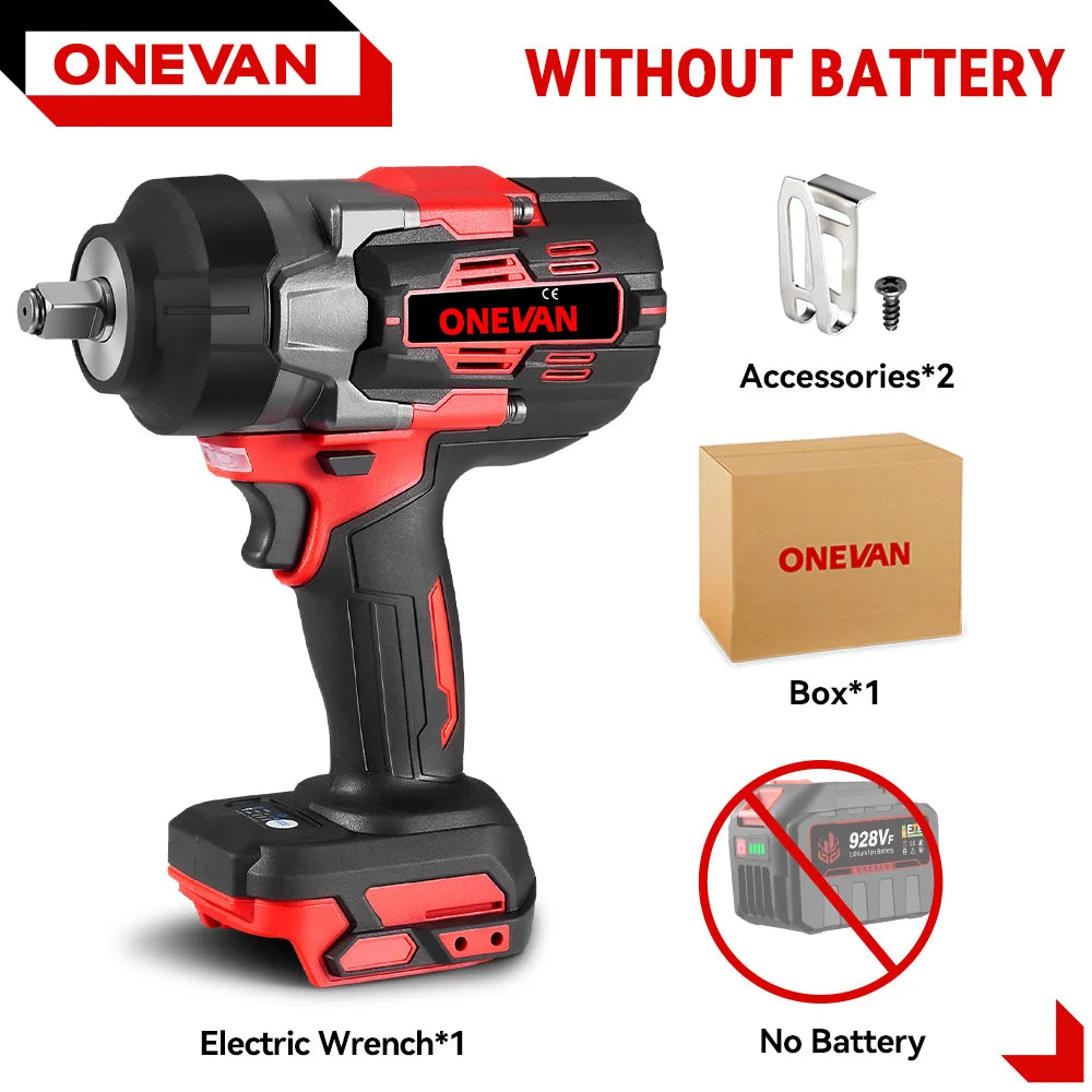 ONEVAN 2800N.M Brushless Electric Impact Wrench Cordless High Torque Screwdriver Drill Power Tool For Makita 18V Battery Pin