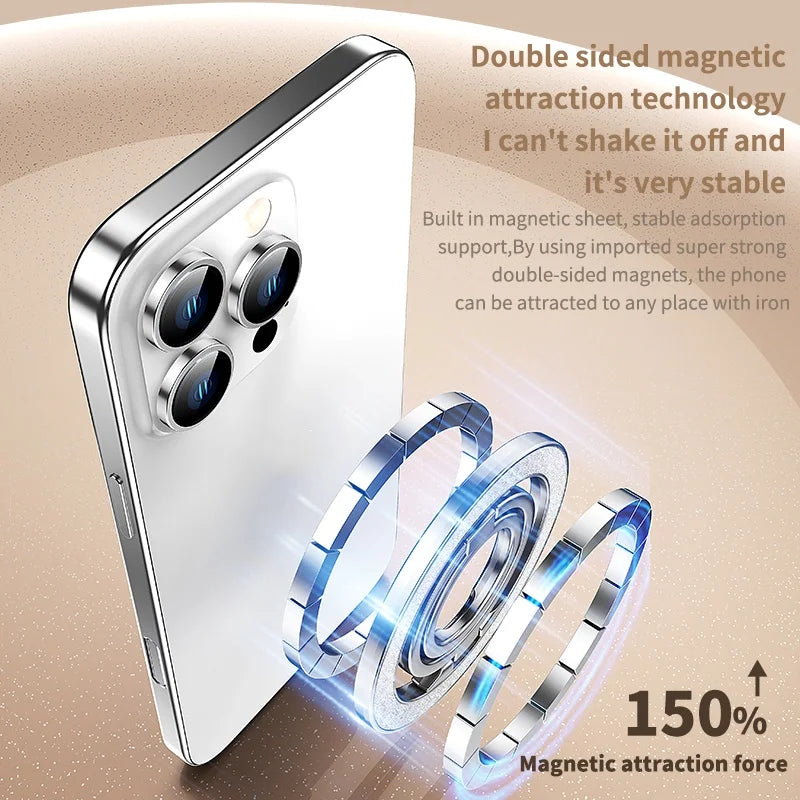 Mobile Phone Strong Magnetic Holder for Magsafe Double-sided Magnet Stand Portable Folding Ring Bracket for Xiaomi iPhone 14 15