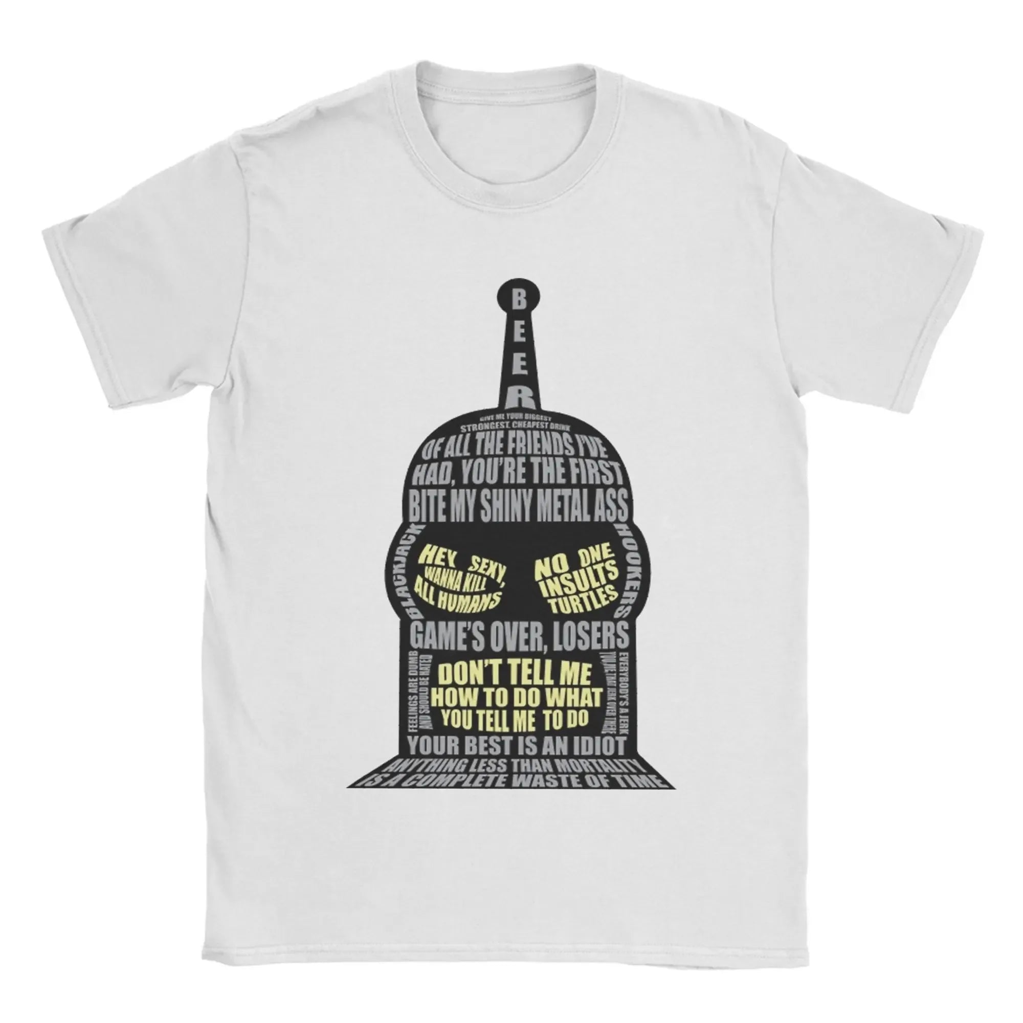 Hot Sale Futurama Bender Robot Peripherals Kill All Humans Funny Graphic Print T-shirt Men Women Cotton Oversized Summer New Tee