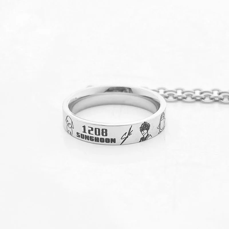 Jungwon Heeseung Jay Jake Niki Sunoo Sunghoon Cool Fan Support Rings and Necklaces Surrounding Popular Korean Idol Boy Groups
