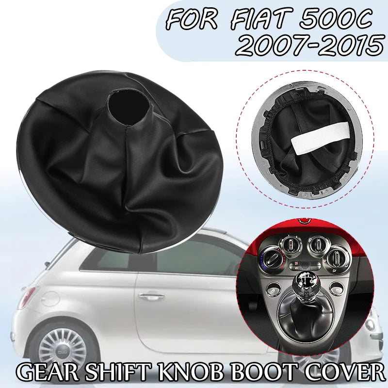 PU Leather Gear Shift Boot Cover For FIAT 500 500C 2007-2013 For PANDA 2003-2012